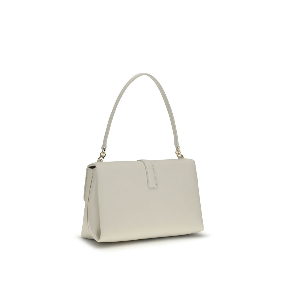 Ferragamo Lily shoulder bag, white leather, front view