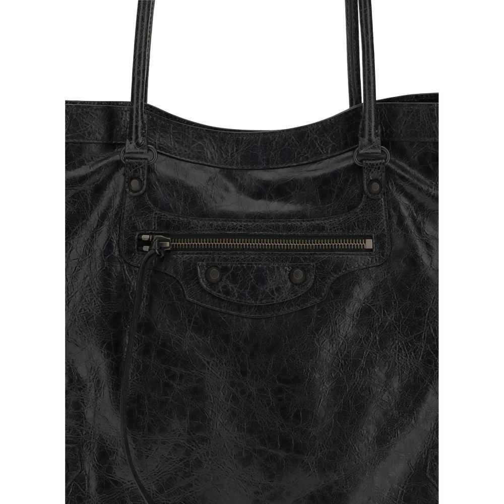 Balenciaga Le City Tote Black Leather tote bag, front view