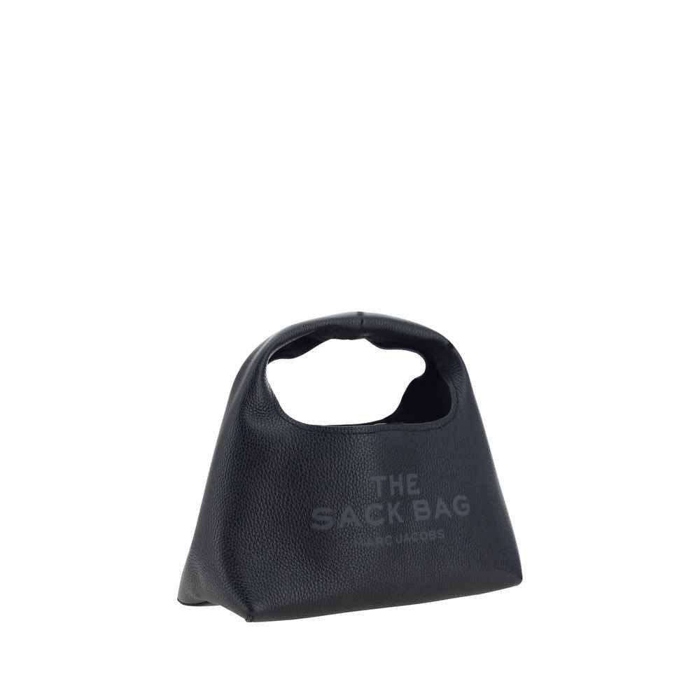 Marc Jacobs The Mini Sack Bag black calf leather top-handle shoulder bag front view
