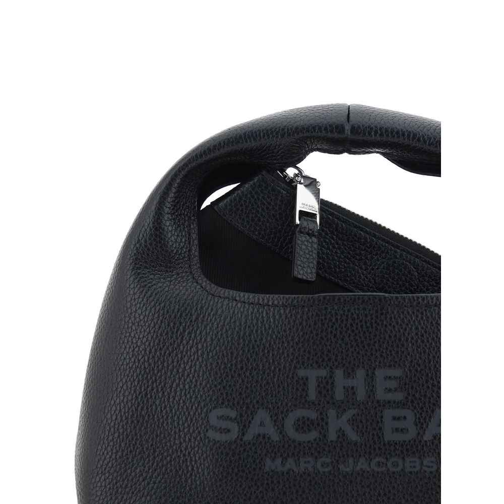 Marc Jacobs The Mini Sack Bag, black calf leather shoulder bag, top view