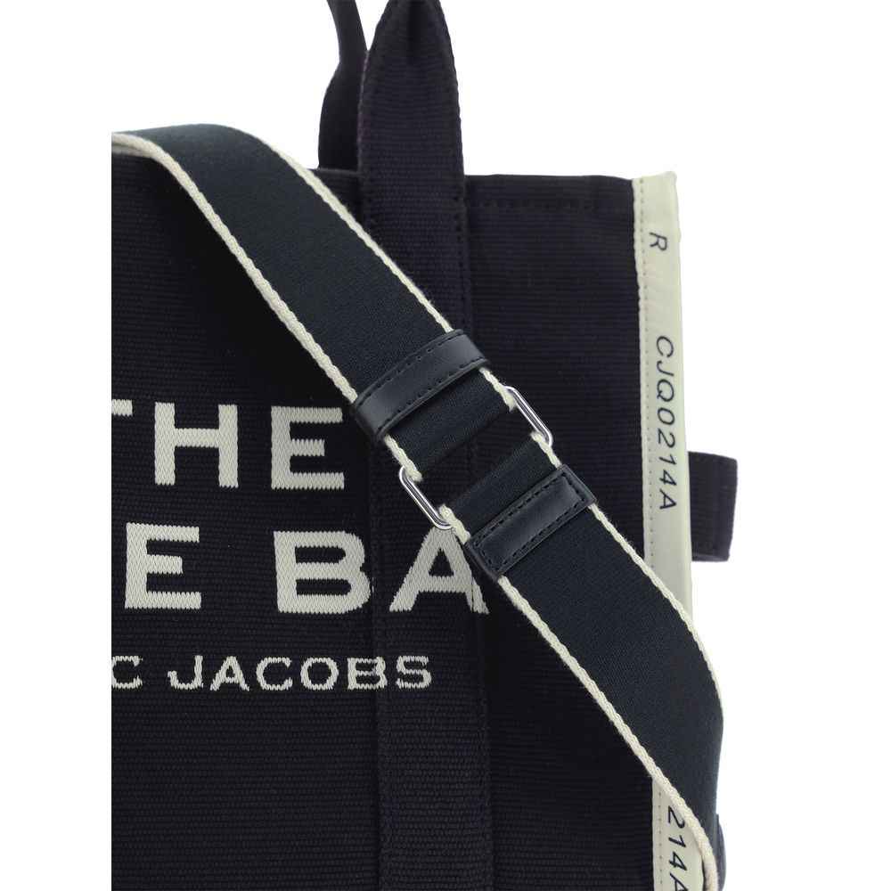 Marc Jacobs The Medium Tote Bag navy canvas with white strap logo detail