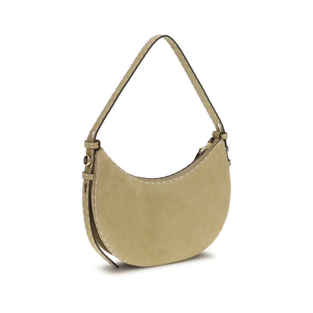 Tory Burch Beige Suede Shoulder Bag front view