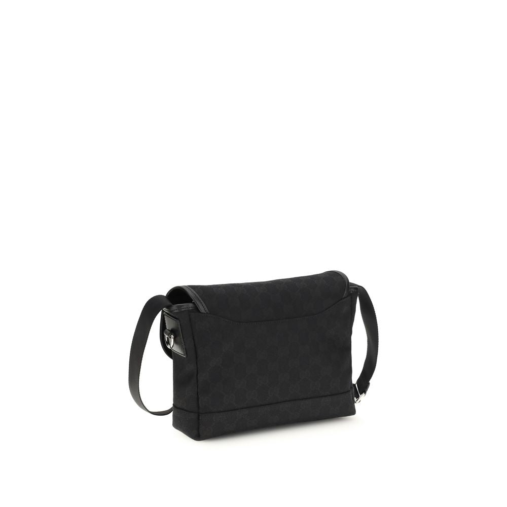 Gucci GG Canvas Small Crossbody Bag black three-quarter view