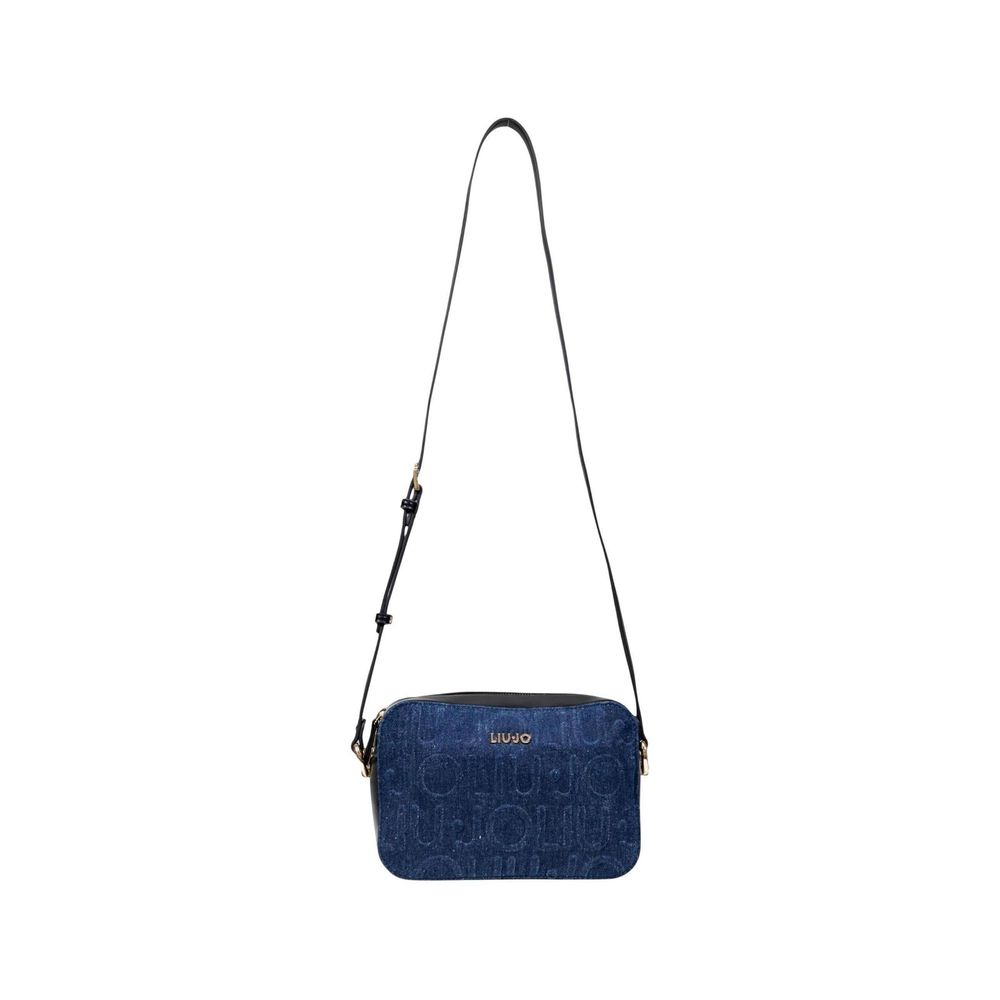 Liu Jo blue cotton crossbody handbag, adjustable strap, front view