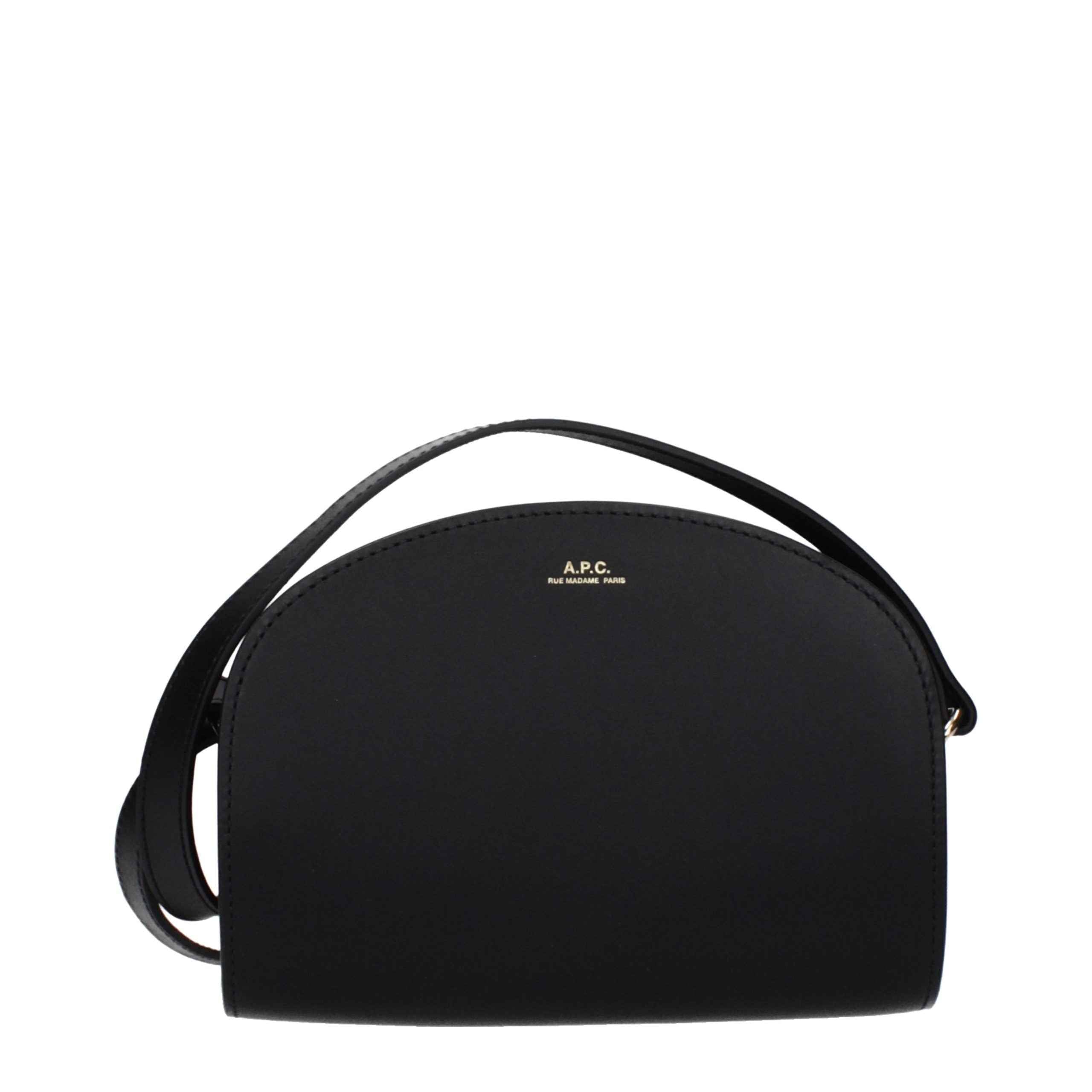 A.P.C. Black Leather Crossbody Bag
