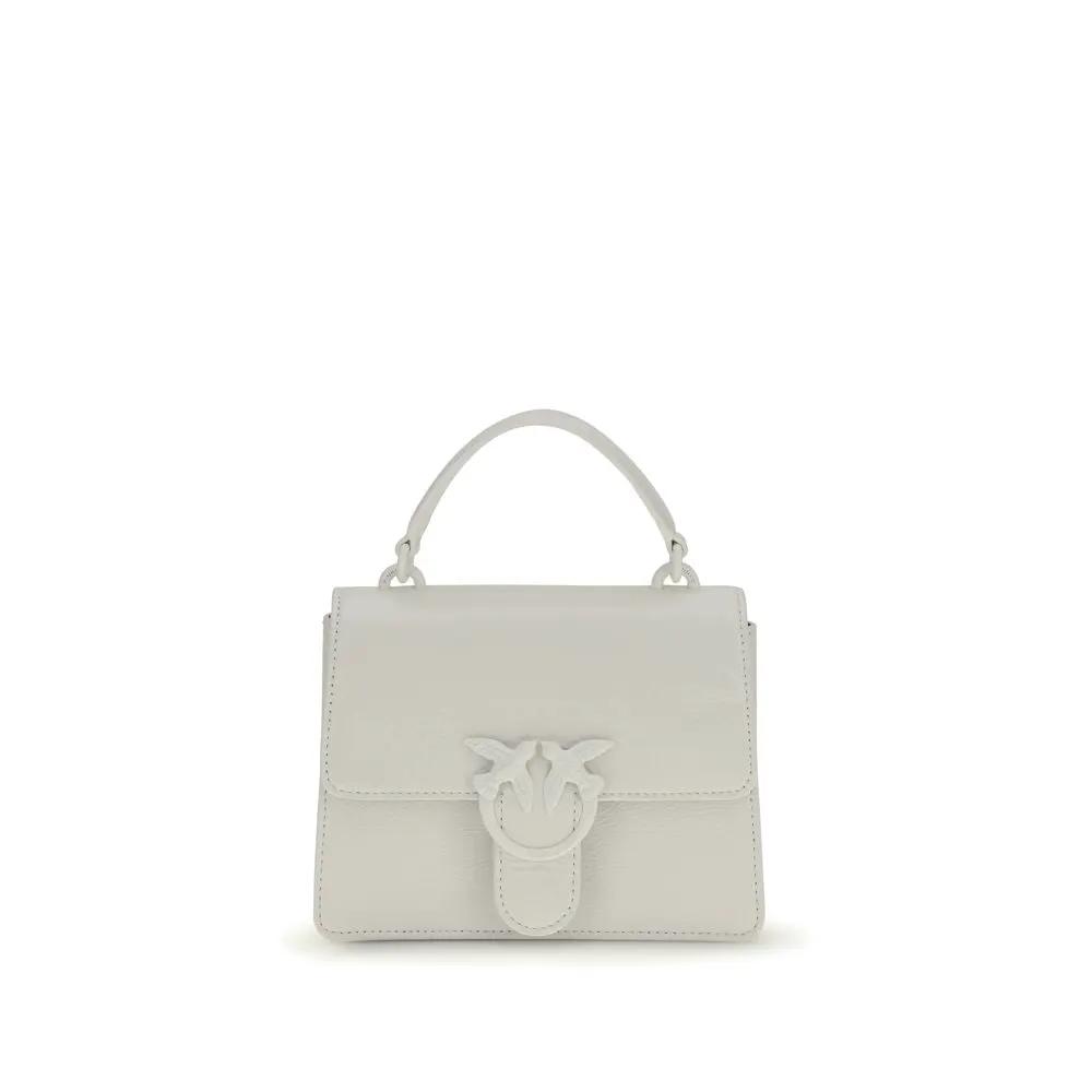 PINKO White Goatskin Handbag, top-handle bag, front view
