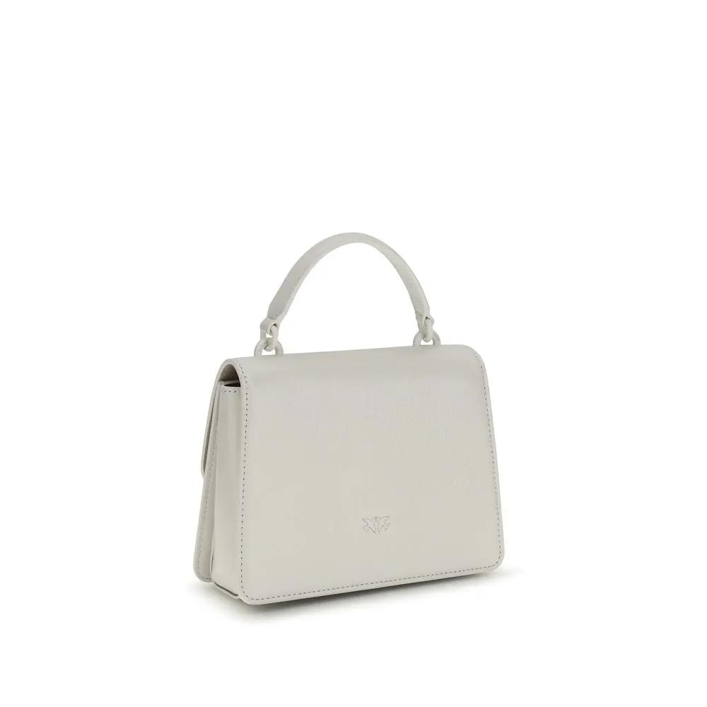 PINKO Goatskin White handbag, top-handle bag, front view