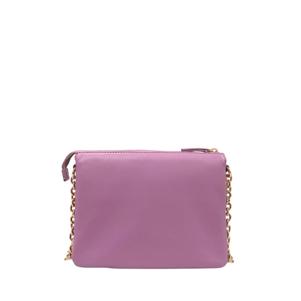 Twinset Purple Faux Leather Crossbody Bag, chain strap, front view