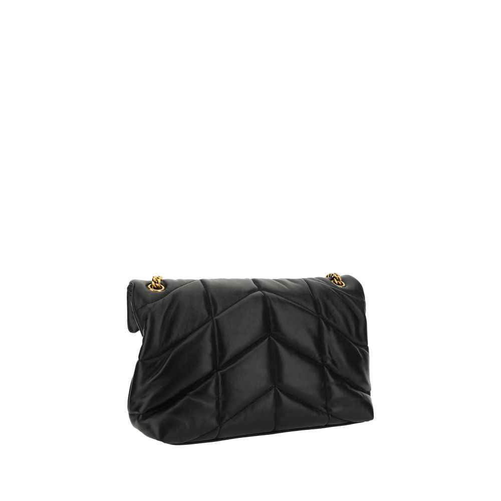 Saint Laurent LouLou Black quilted leather shoulder bag, front view