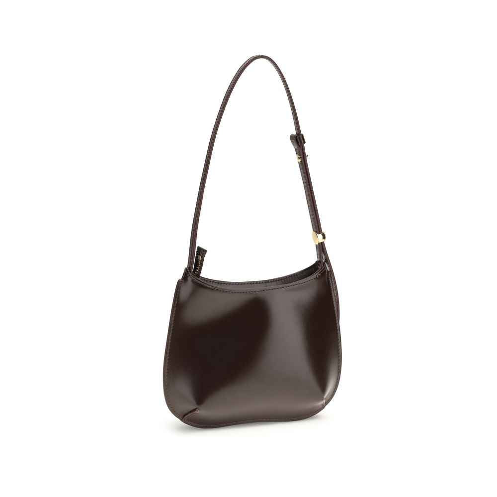 Jacquemus Le Petit Bisou brown leather shoulder bag, front view