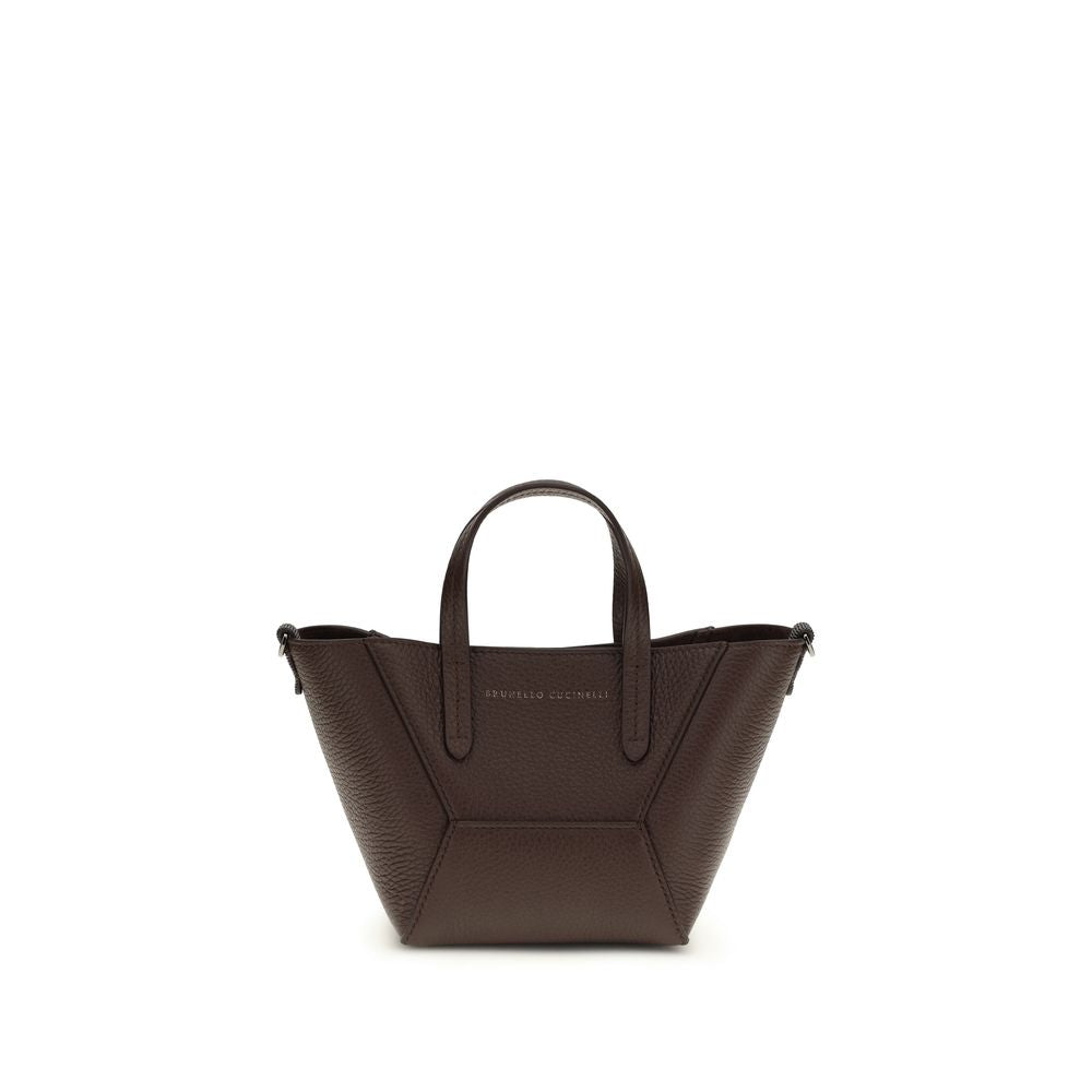 Brunello Cucinelli Brown Leather Tote Bag