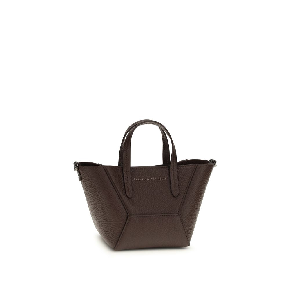 Brunello Cucinelli Brown Leather Tote Bag