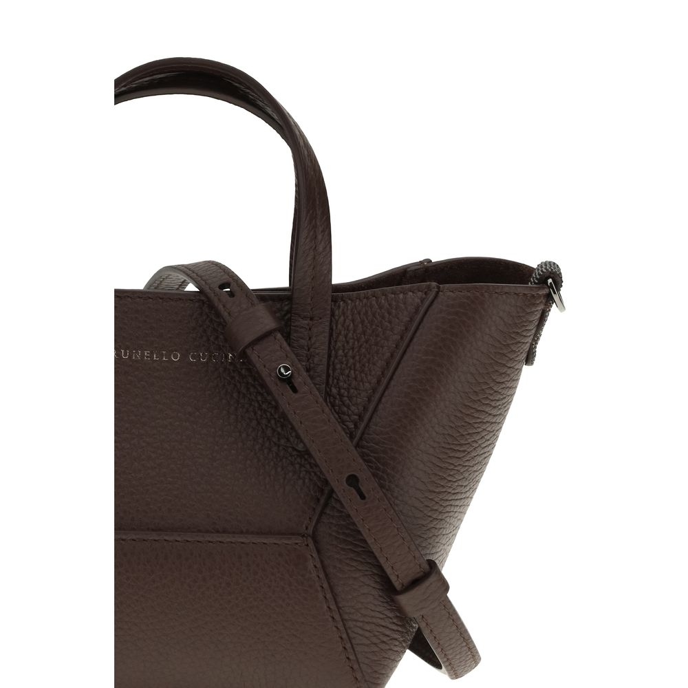 Brunello Cucinelli Brown Leather Tote Bag