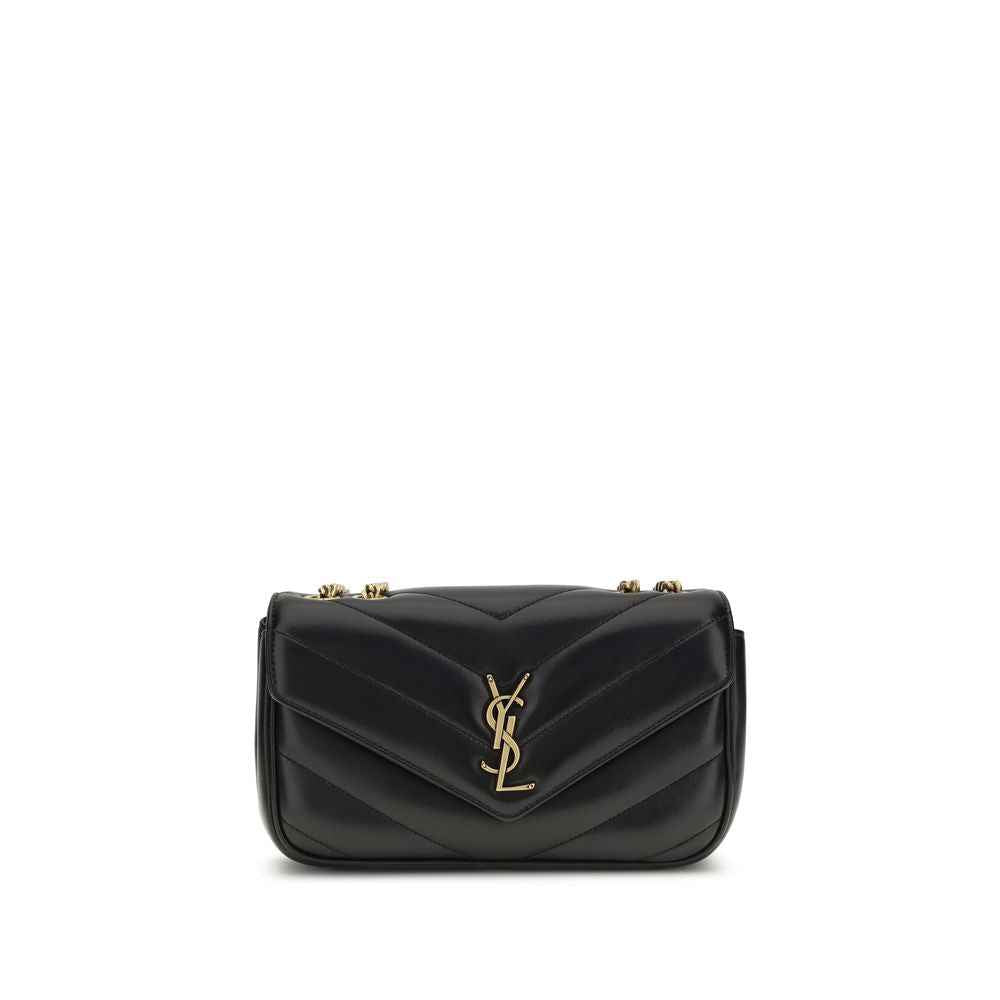 Saint Laurent LouLou Small Shoulder Bag black leather, front view