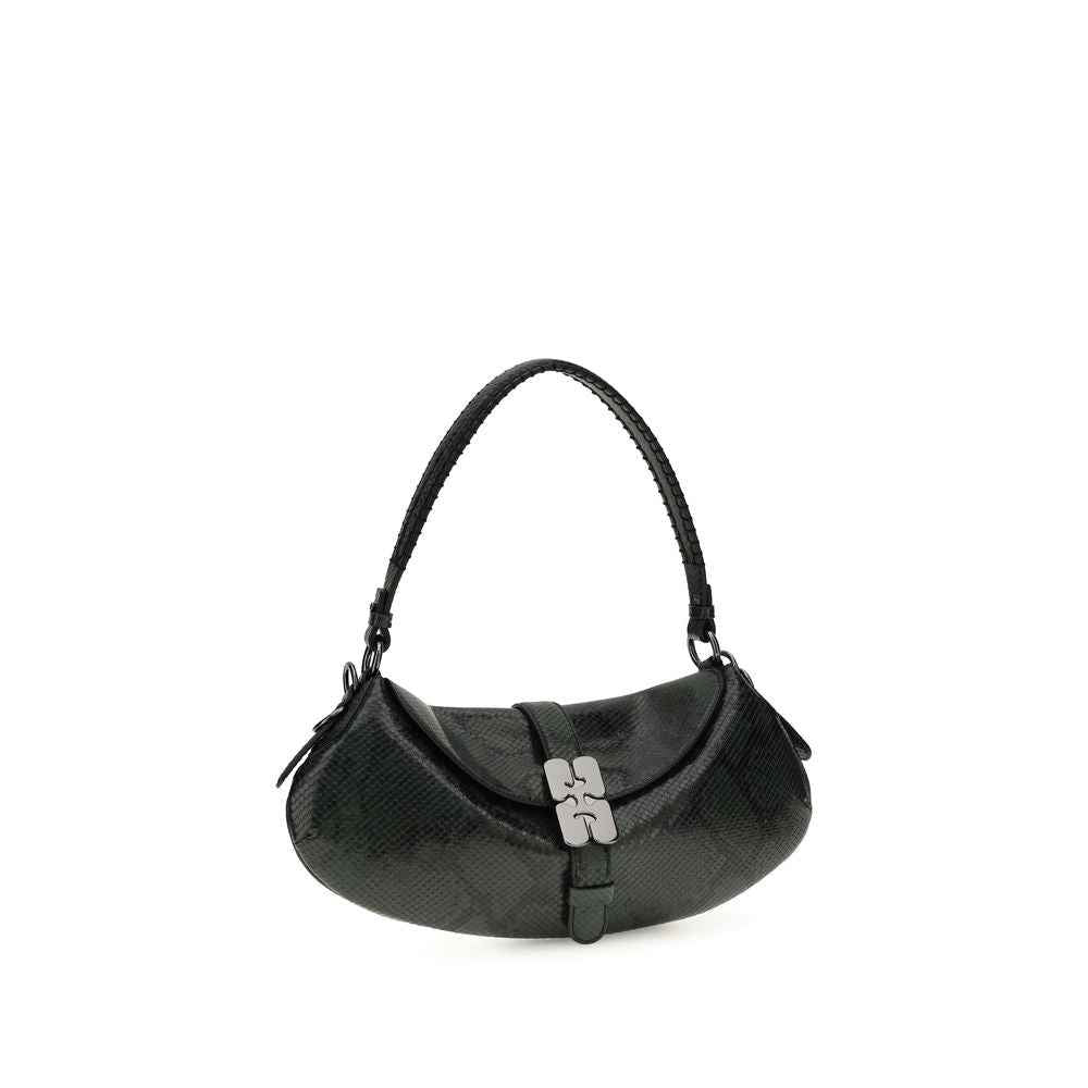 Ganni Blue Recycled Leather Shoulder Bag