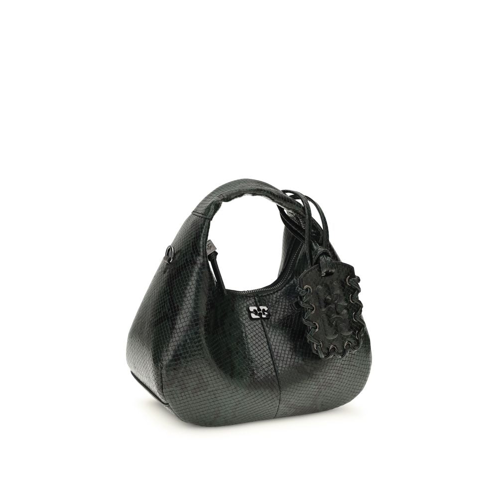 Ganni Black Mini Snake Handbag