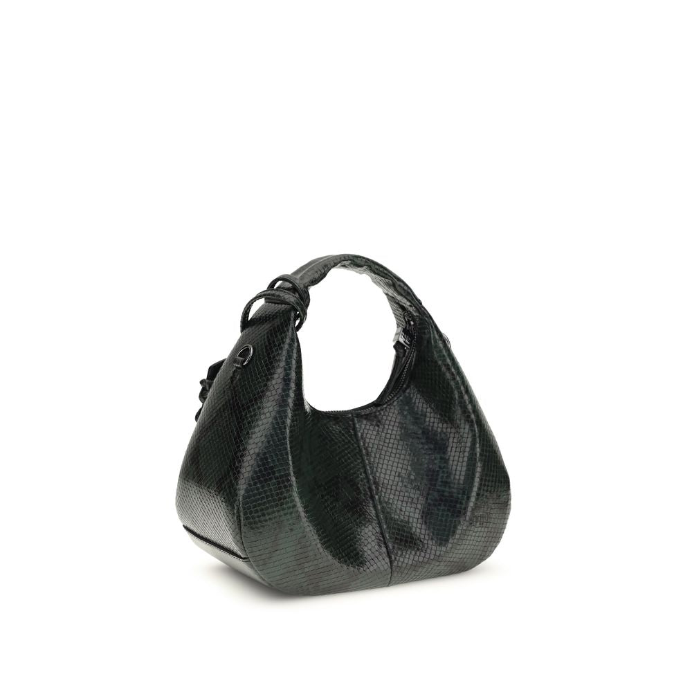 Ganni Black Mini Snake Handbag