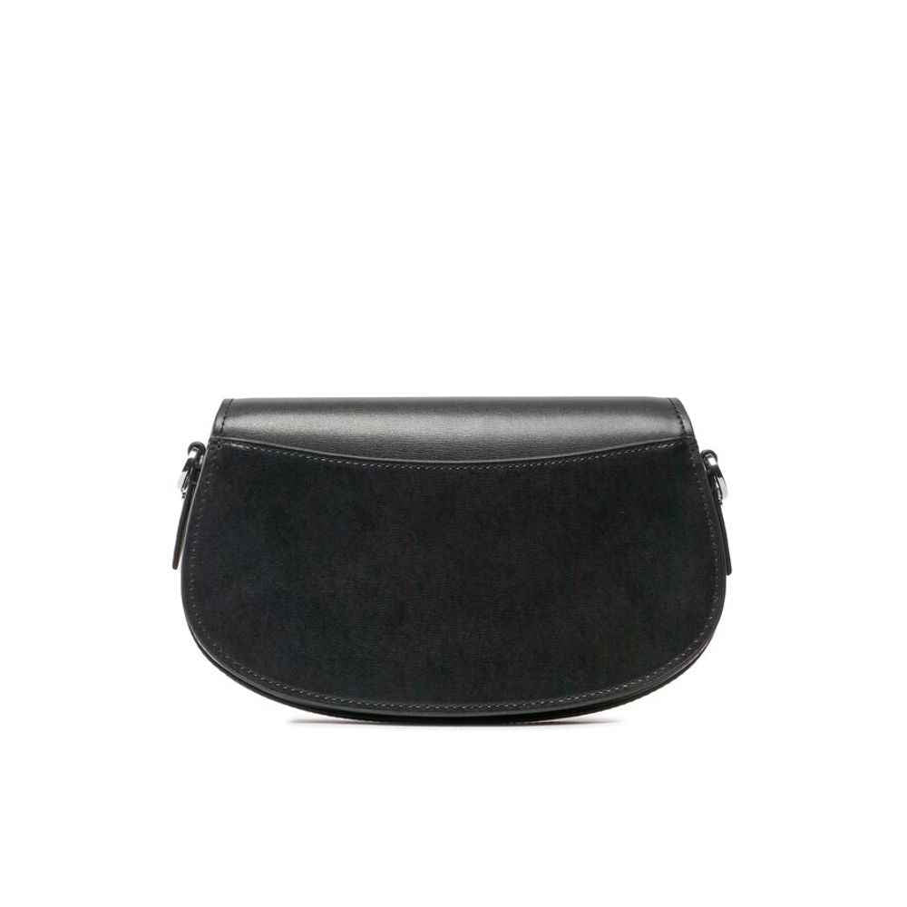 Michael Kors black leather shoulder bag, curved silhouette, front view