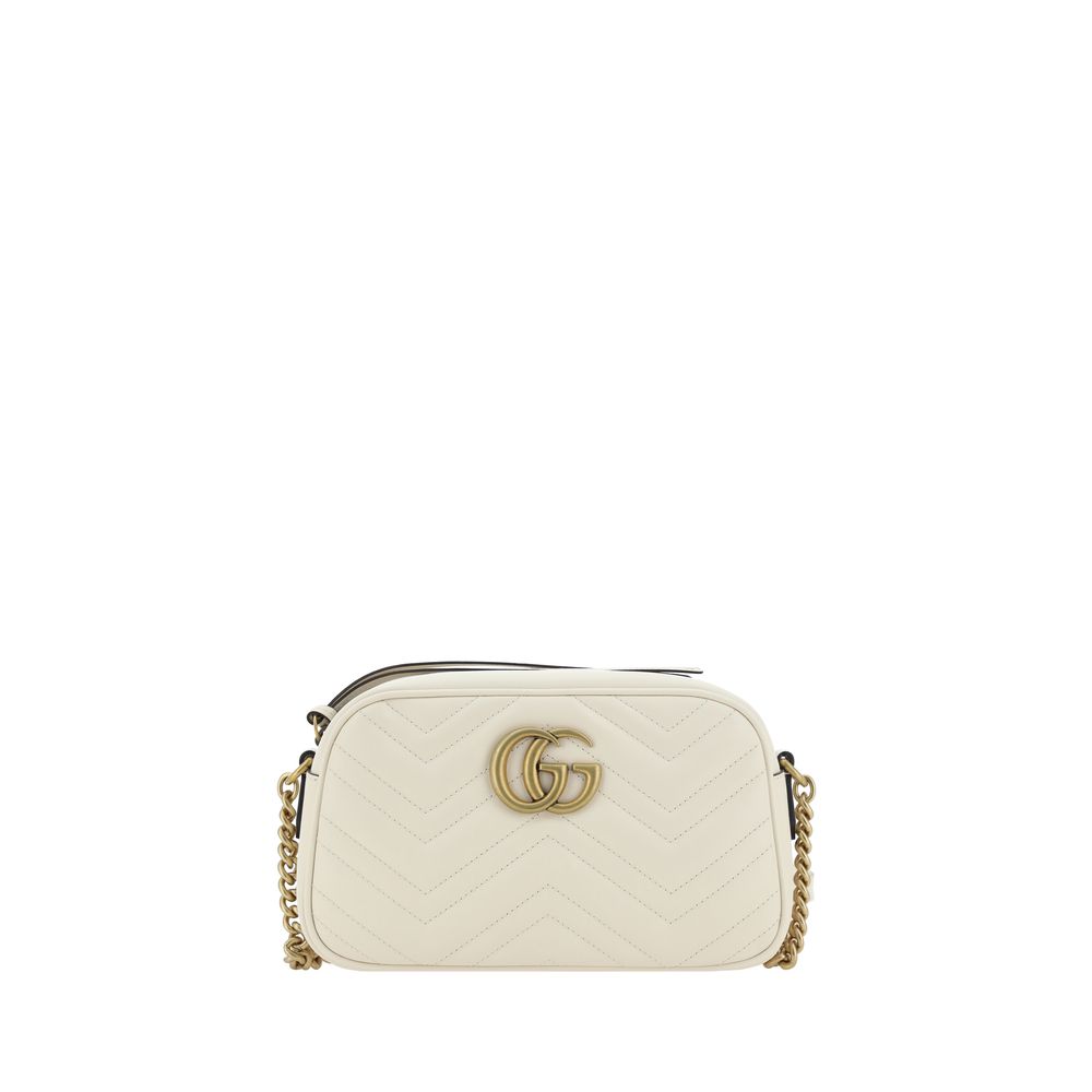 Gucci GG White Marmont Matelassé Camera Bag