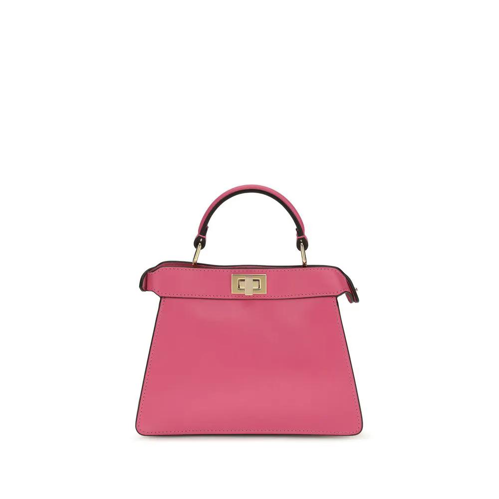 Fendi Peekaboo ISeeU Petite Handbag pink leather top-handle front view