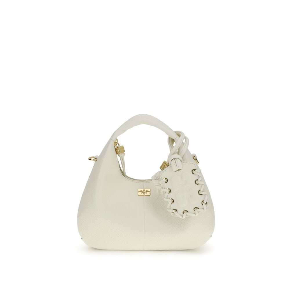 Ganni White Mini Hobo Handbag