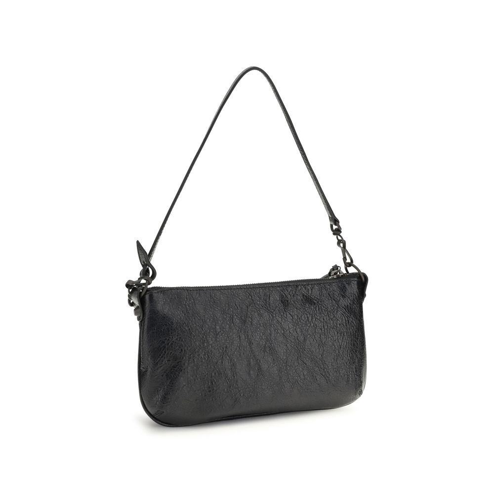 Balenciaga Ovis Aries Aries shoulder bag in black lamb leather, front view