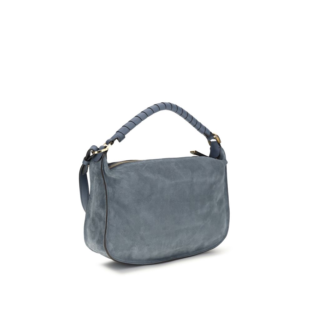 Chloé Bos Taurus Shoulder Bag in blue calf leather, front view