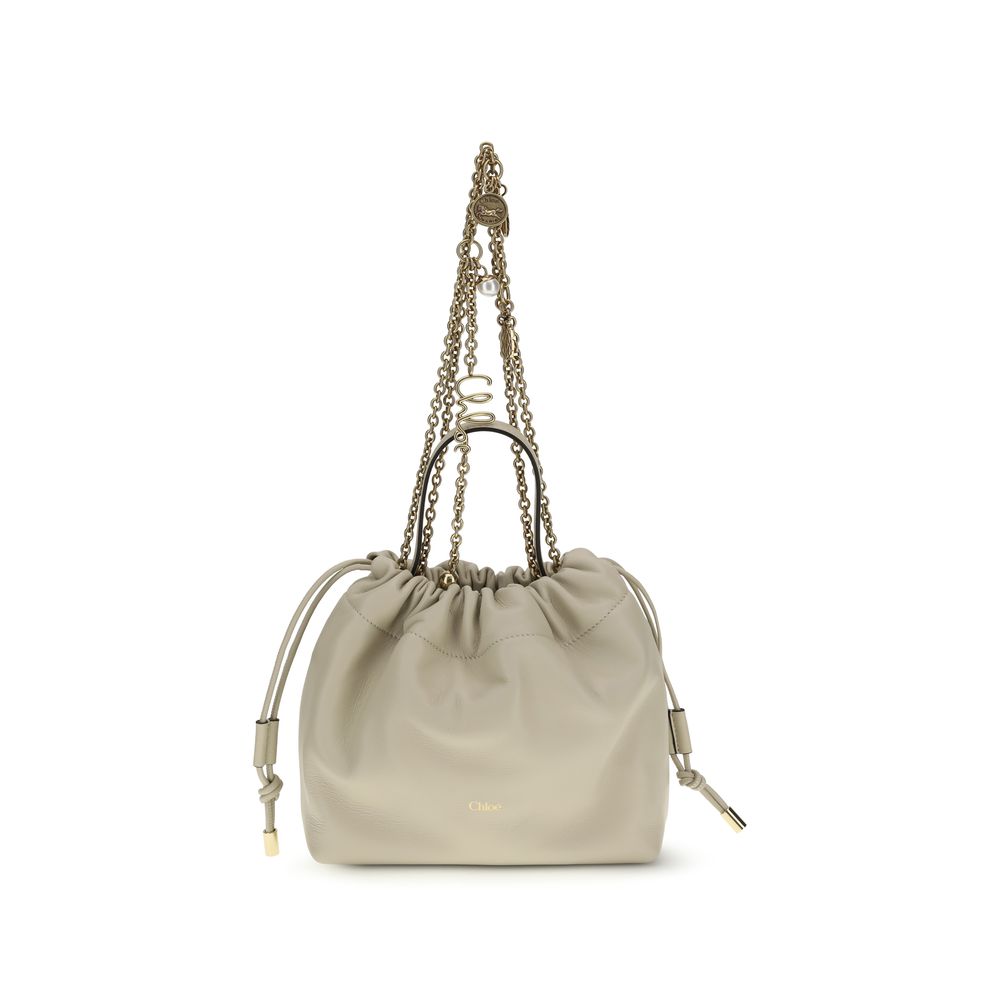 Chloé Beige Icons Leather Chain Shoulder Bag