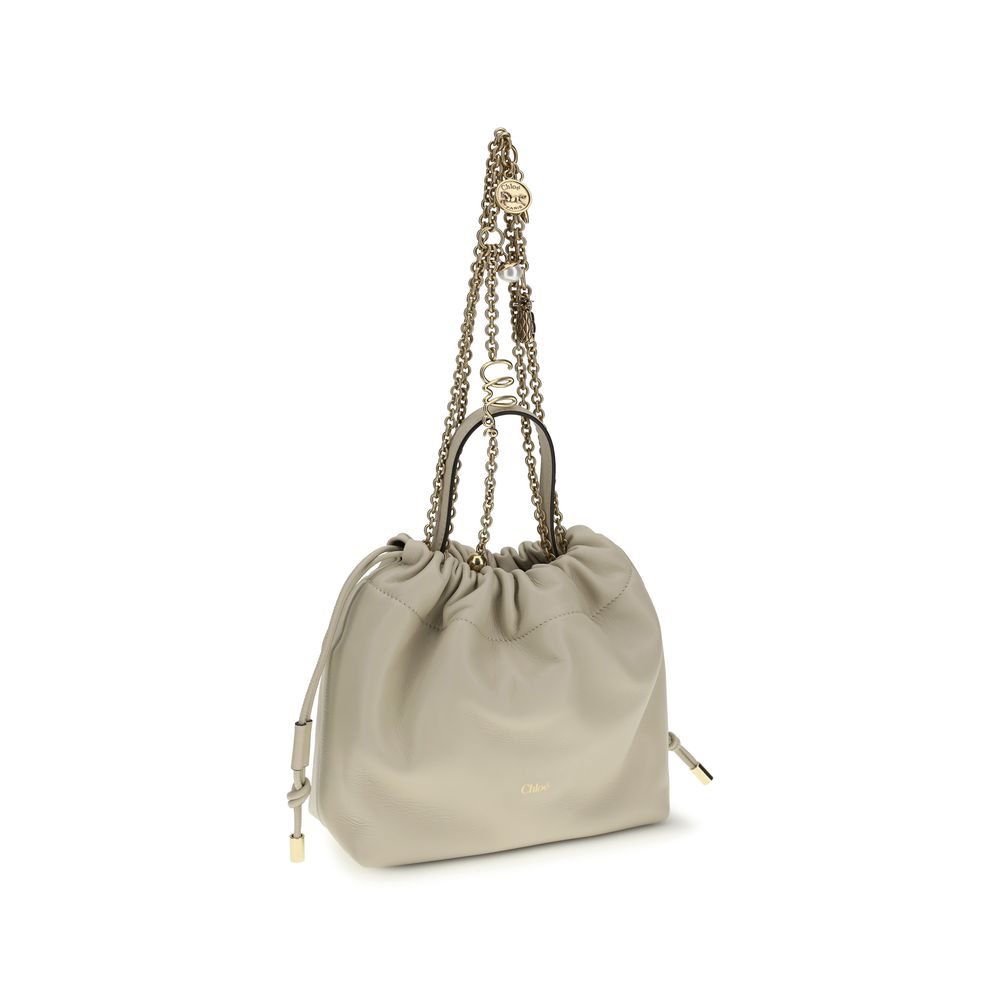 Chloé Beige Icons Leather Chain Shoulder Bag