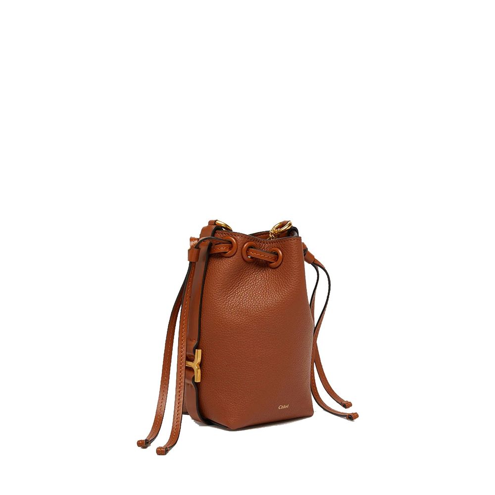 Chloé Brown Micro Marcie Bucket Bag
