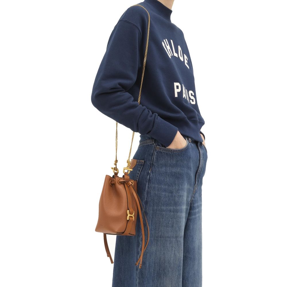 Chloé Brown Micro Marcie Bucket Bag