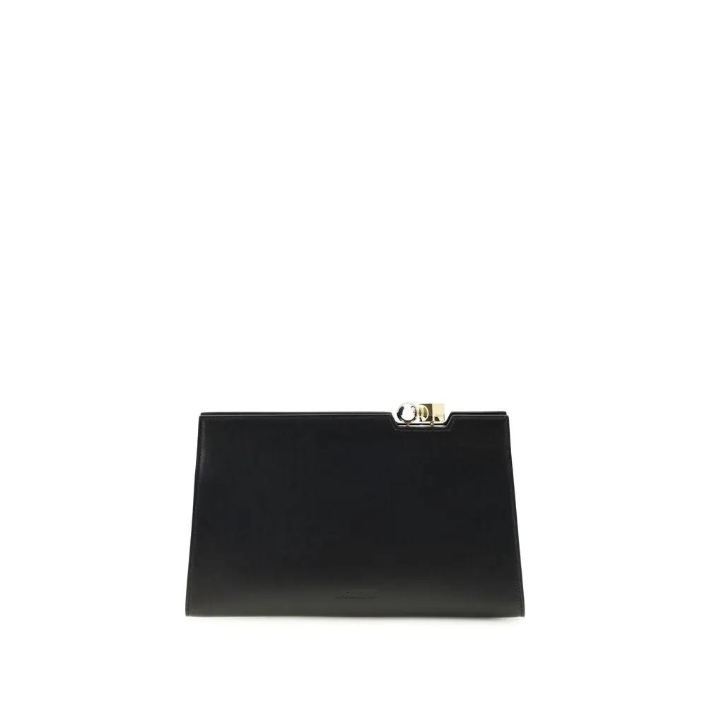 Jacquemus Le Salon shoulder bag, black leather, front view