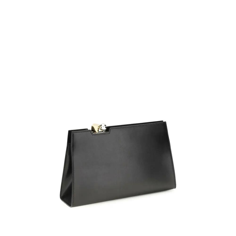 Jacquemus Le Salon Shoulder Bag, black leather, front view