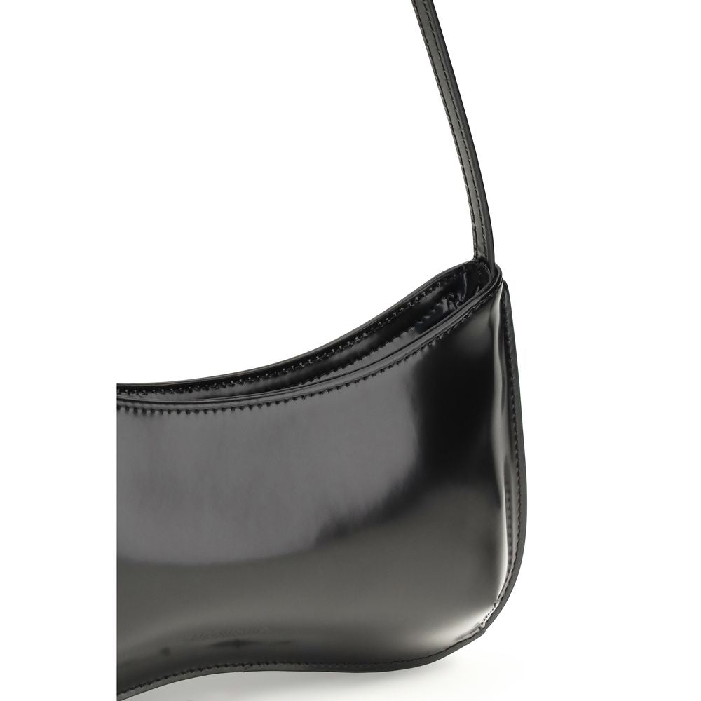 Jacquemus Bos Taurus shoulder bag, black calf leather, side view