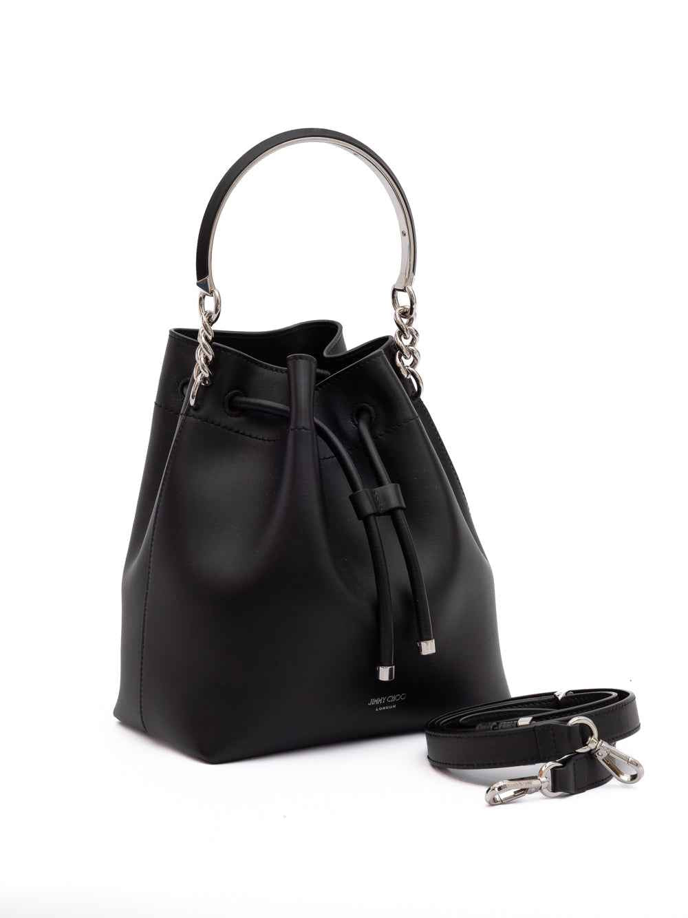 Jimmy Choo Black Bon Bon Bucket Bag