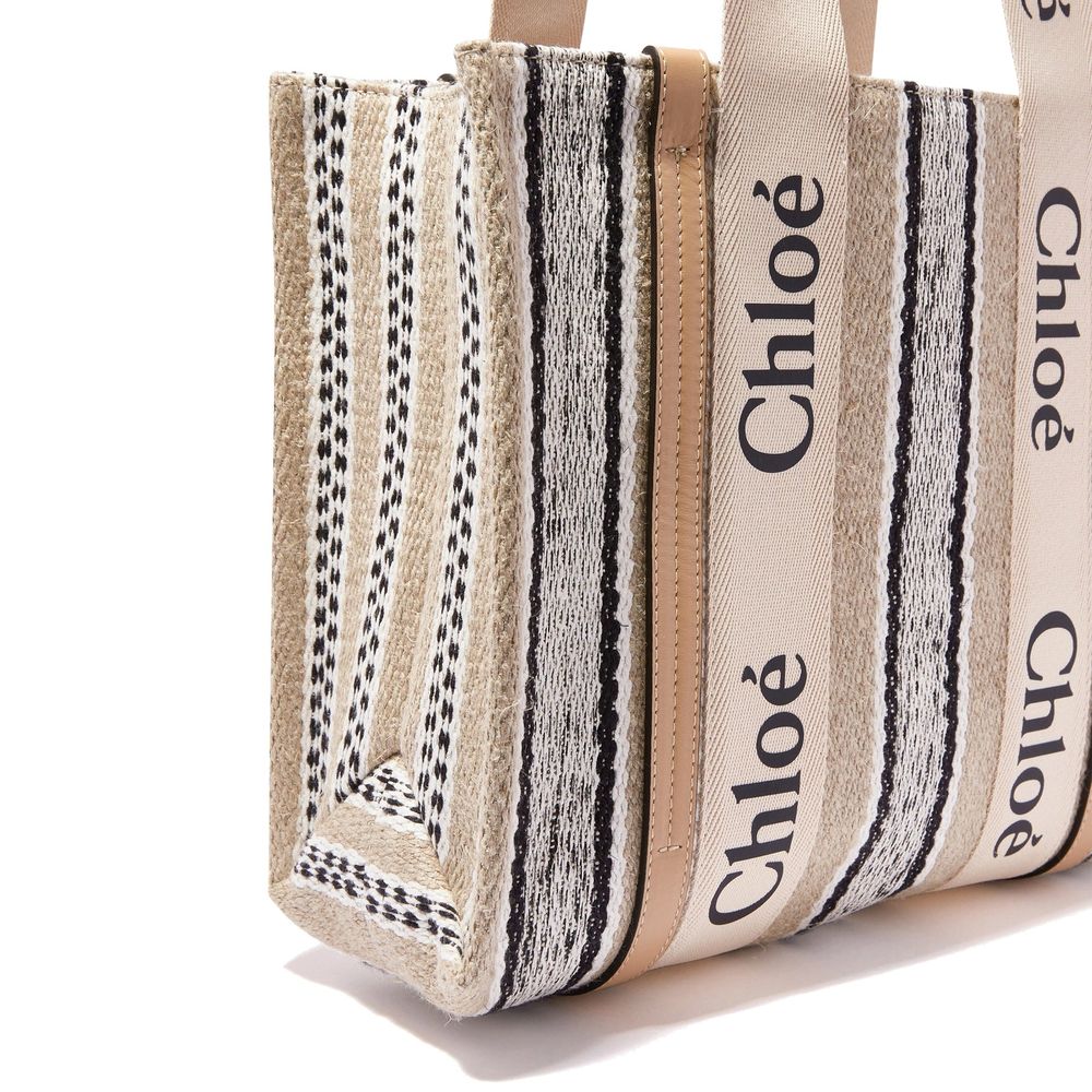 Chloé Beige Woody Medium Tote Bag