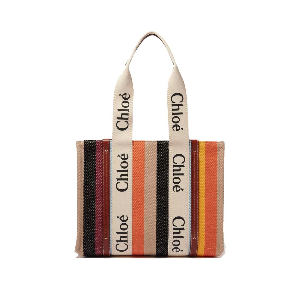 Chloé Beige Woody Medium Tote Bag