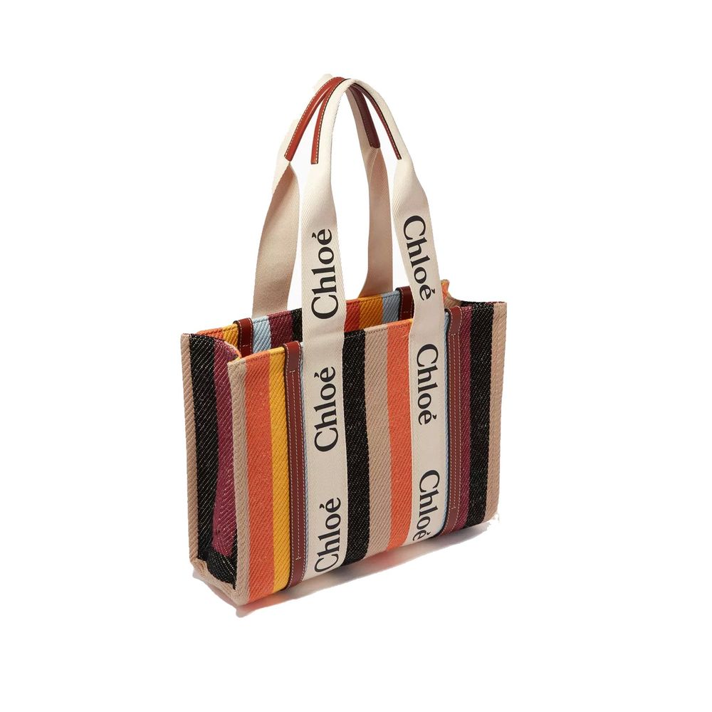Chloé Beige Woody Medium Tote Bag