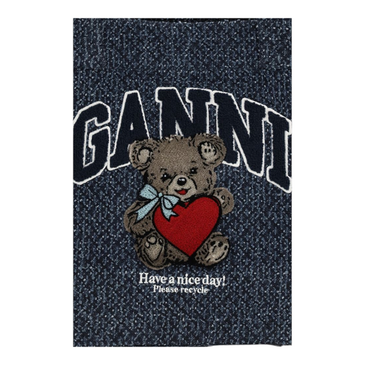 Ganni Cotton Bolso Tote Azul Marino Algodón