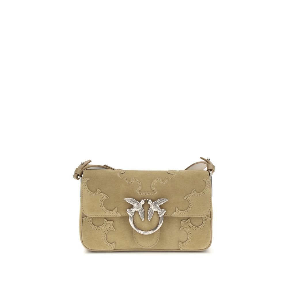 PINKO Beige the Love One Slouchy Mini Shoulder Bag