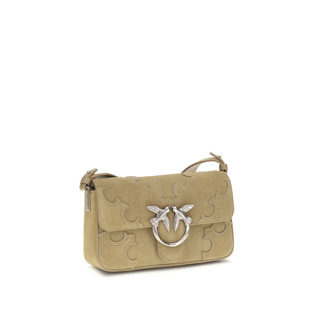 PINKO Beige the Love One Slouchy Mini Shoulder Bag