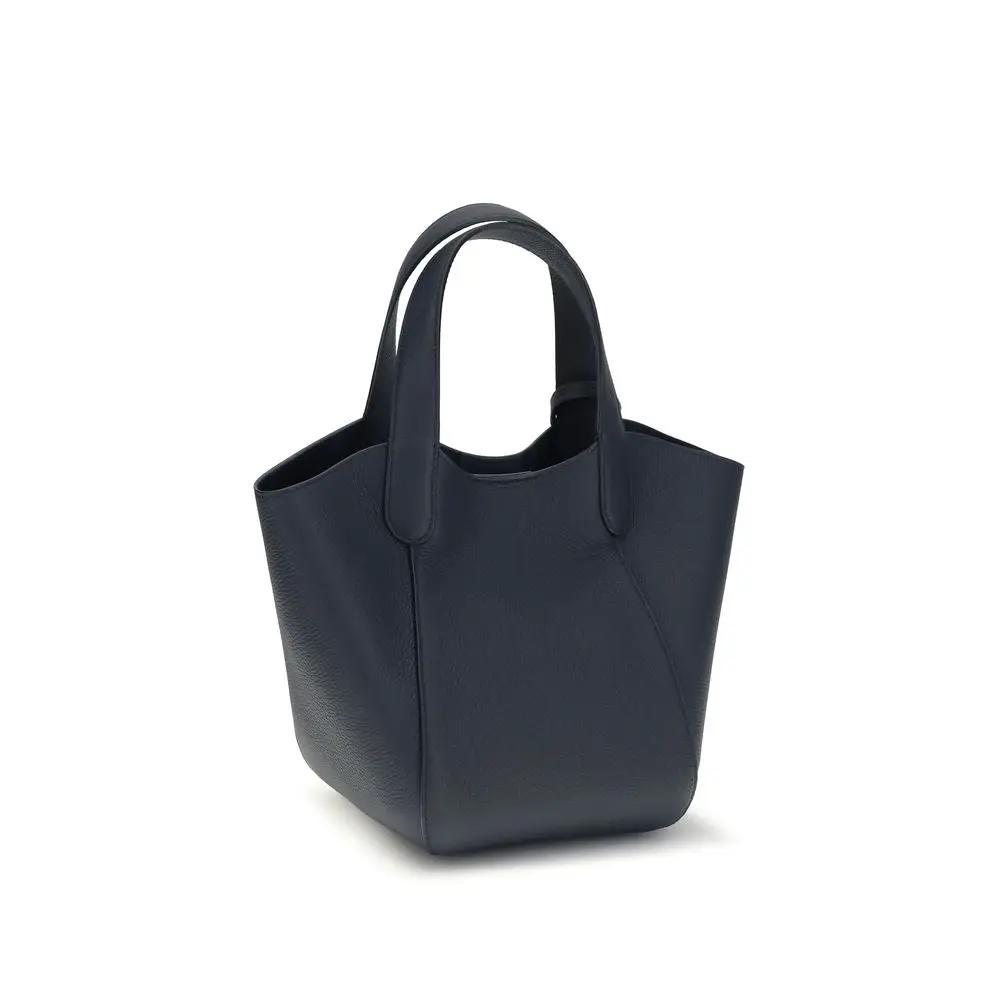 Giorgio Armani Bos Taurus blue calf leather handbag front view