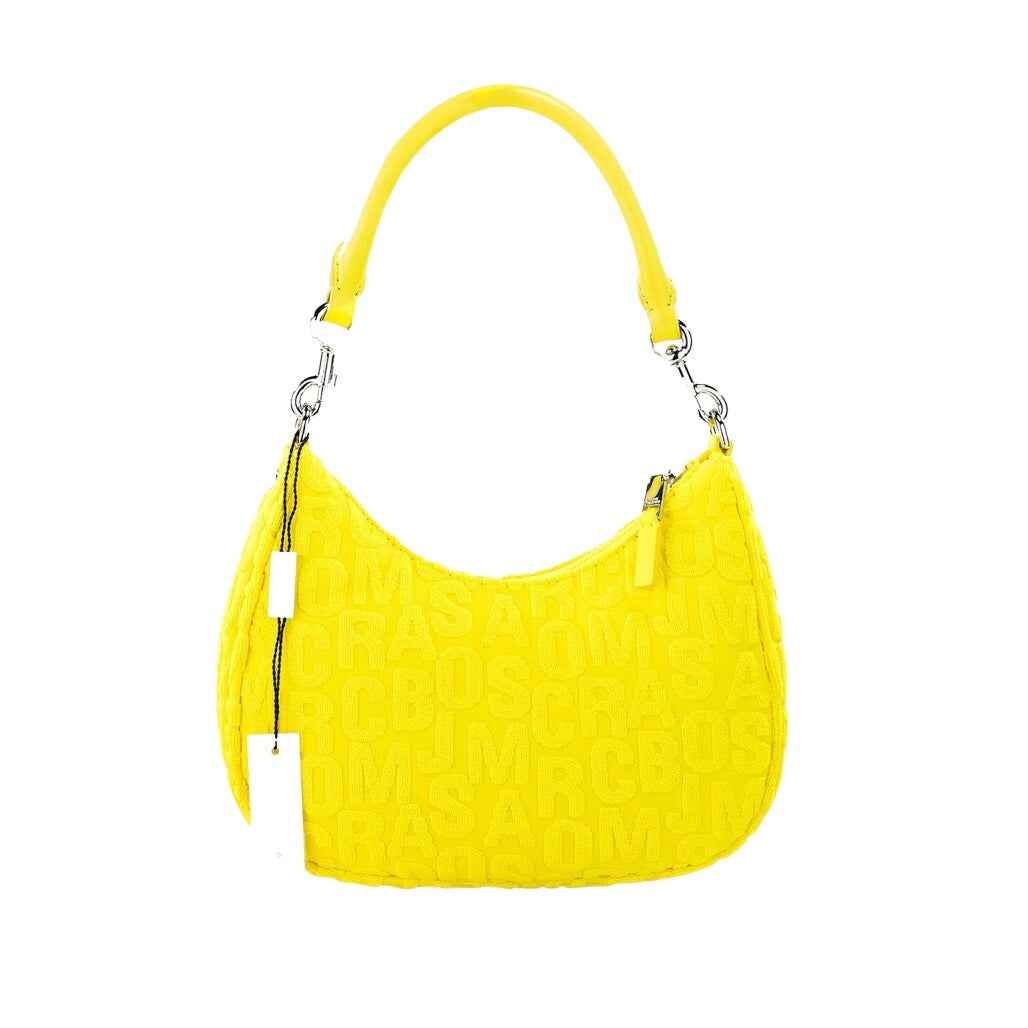 Marc Jacobs Monogram Terry Fabric Golden Kiwi Hobo Shoulder Bag front view