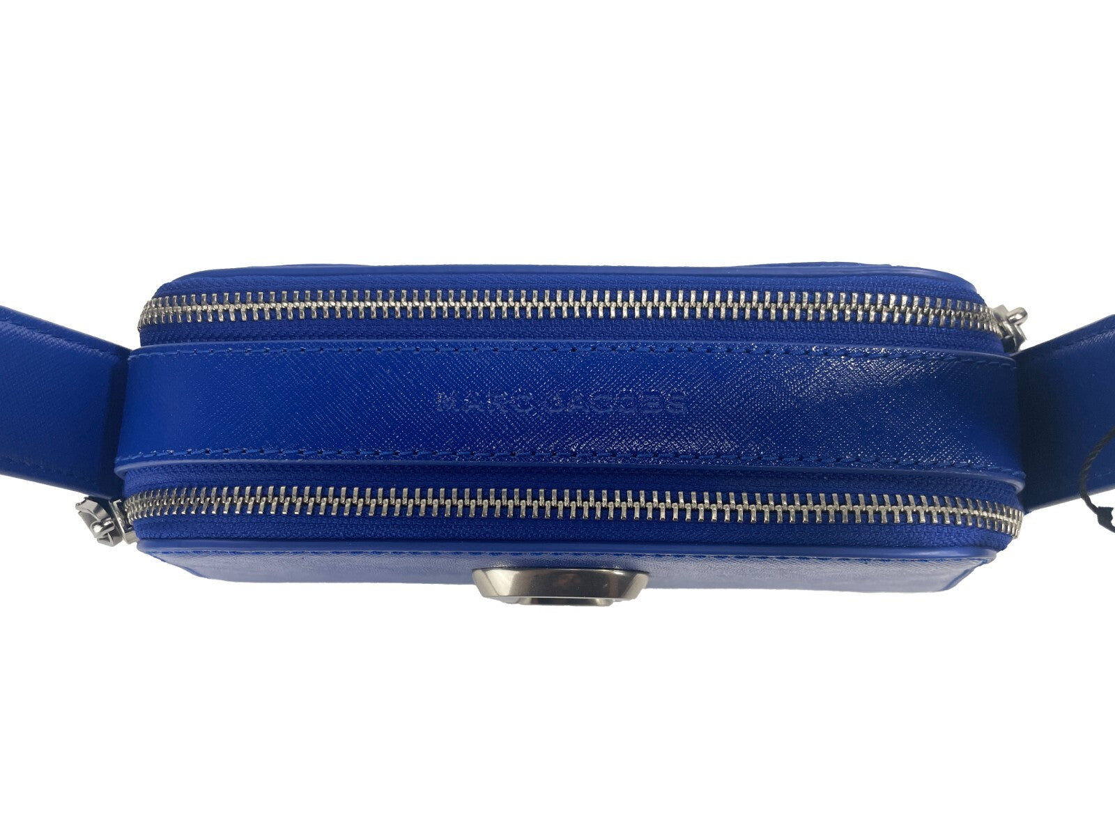 Marc Jacobs The Slingshot leather blue shoulder bag side view