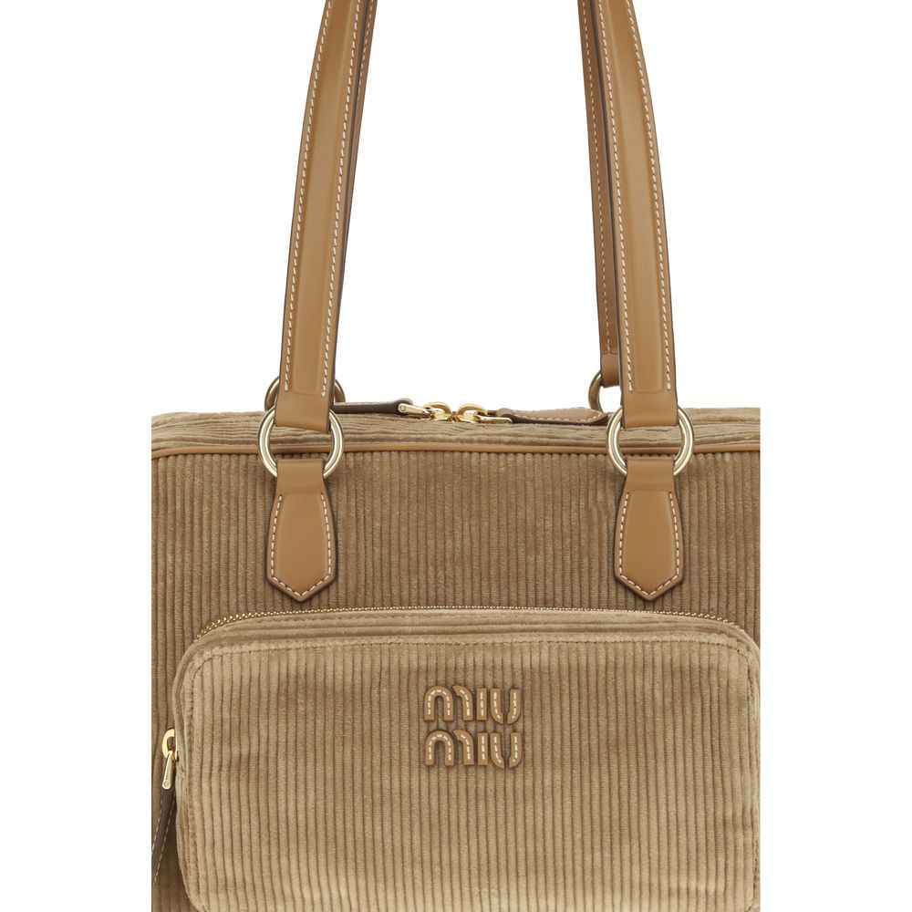 Miu Miu Beige Corduroy Shoulder Bag