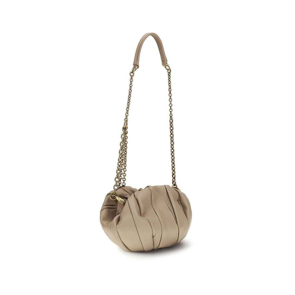 Chloé Ovis Aries Aries beige lamb shoulder bag, chain strap, front view