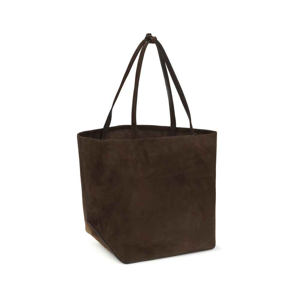 The Row Ovis Aries Aries Shoulder Bag brown suede front view