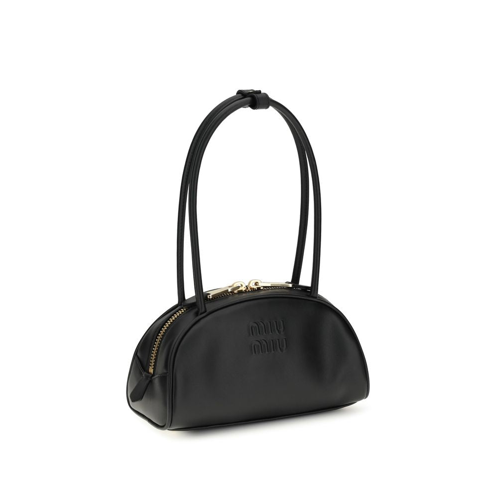 Miu Miu The Beau black leather shoulder bag, front view