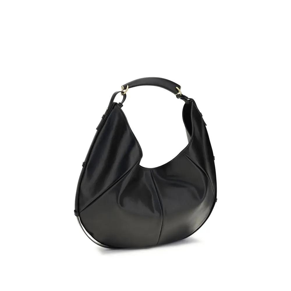 Saint Laurent The Mombasa large shoulder bag black leather front view