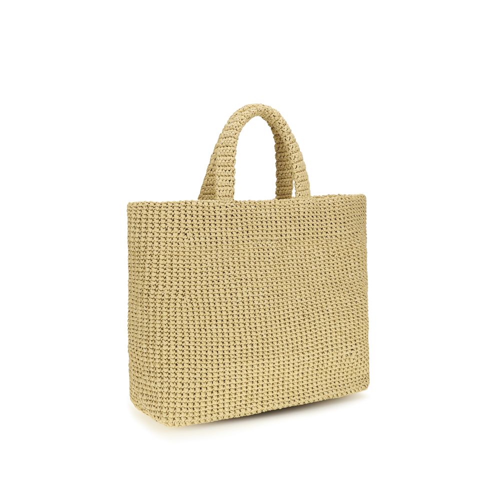Prada Beige Raffia Tote Bag
